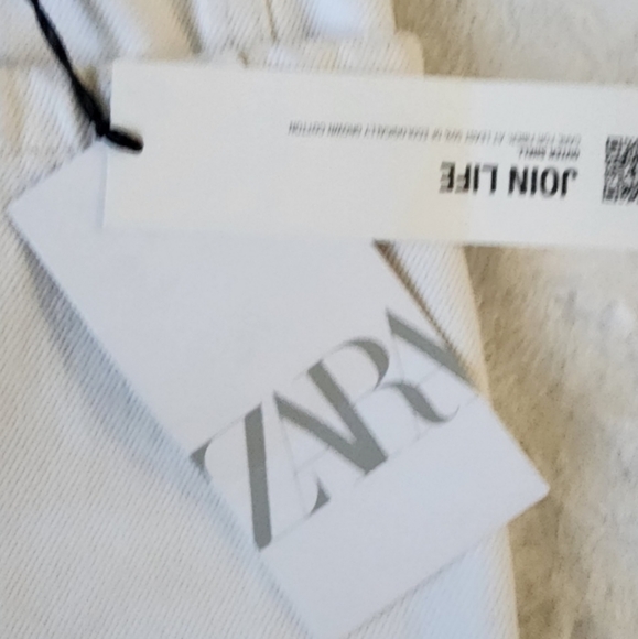 ❌️SOLD❌️NWT ZARA WHITE DENIM HIGH WAISTED PAPERBAG BERMUDA SHORTS - Picture 14 of 14